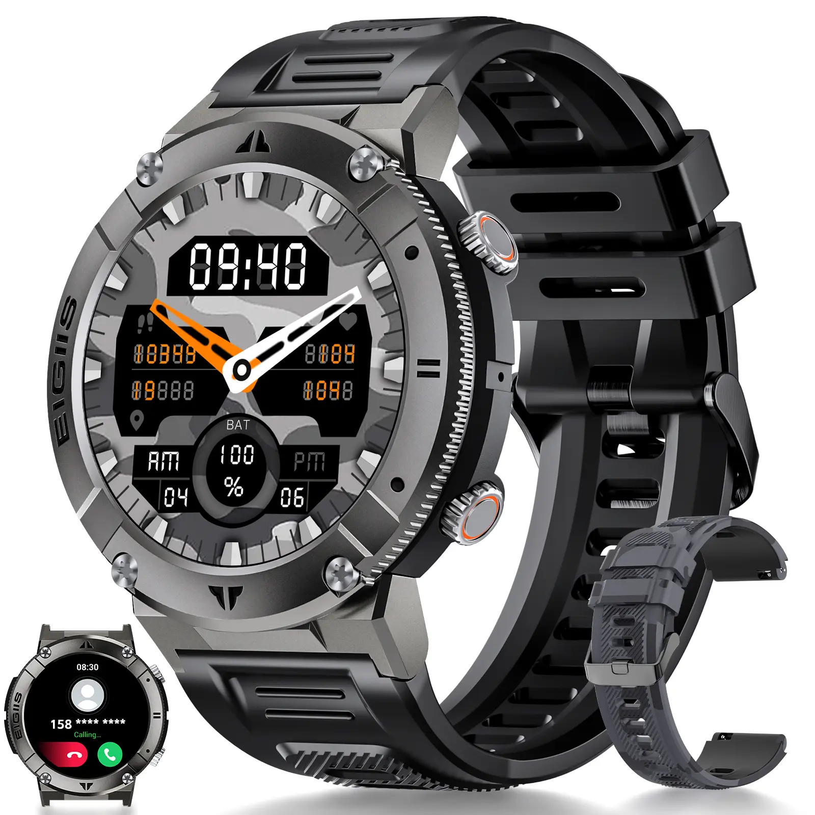Outdoor Sports Smart Watch for Men with Call Make Answer, IP67 Waterproof Smartwatch with Music Play Weather Check Multifunctional Digital Watch,back to school,back to school haul