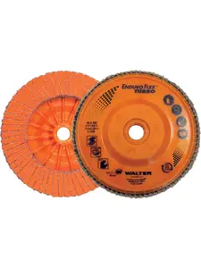 Walter 06A458 4-1/2" Diameter Enduro-Flex Turbo Flap Disc, 80 Grit, 5/8-11" Arbor, 13,300 RPM, Suitable for Aluminum Surface Finishing