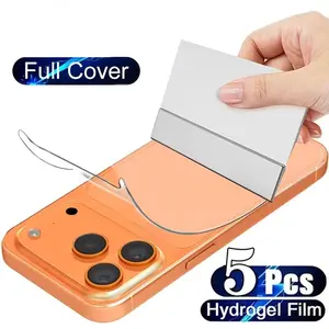 5pcs Water Gel Back Sticker Film for iPhone 17/16/15/14, Self-Healing Bubble-Free Design, Anti-Scratch, Fingerprint Touch Sensitive