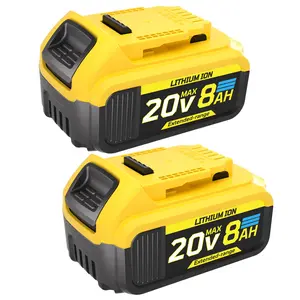 Upgraded 4-Pack 20V 8.0Ah Lithium Ion Batteries for De-walt 20 Volt Max XR Tools DCB200 DCB201 DCB203 DCB204 DCB206 DCB207 High Capacity Long-lasting Power