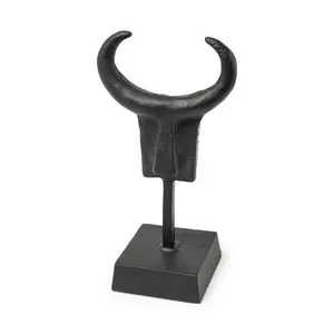 HomeRoots 392414 Metal Tribal-Inspired Sculpture, Black Home Decor, Room Decor Accent Piece