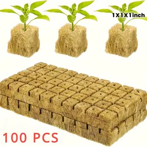 100Pcs of Soilless Seedling Growth Blocks - 2.54x2.54x2.54 Cm Breathable Rock Planting Cubes, High-Quality Gardening Supplies For Garden Cultivation, Seedlings, And Plants