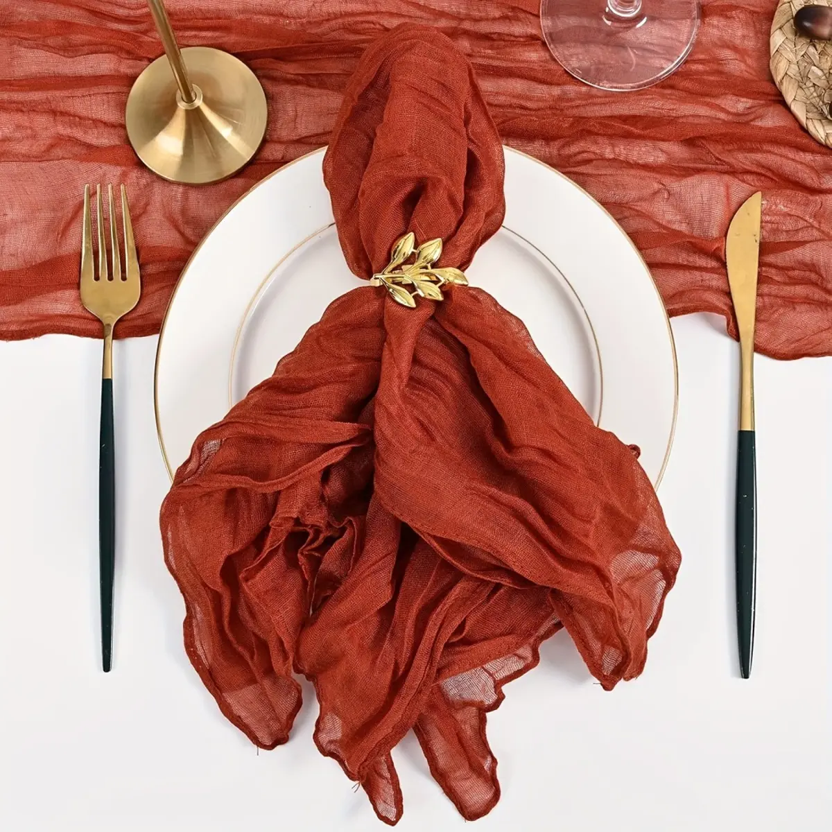 12 pieces of Cheese cloth napkin, 50*50 cm, minimalist pure color, suitable for daily use, dinner parties, weddings, event decoration, and table napkins