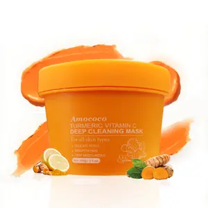 Amococo Turmeric & Vitamin C Clarifying Face Mask 100g | Deep Cleanse Pores Remove Impurities & Brighten Dull Skin | Vegan Formula for All Skin Types