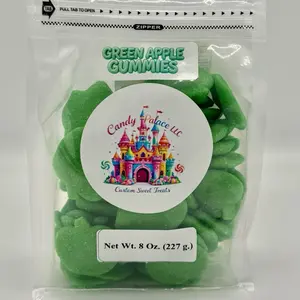 Candy Palace Green Apple Gummies - 8 oz (227 g) - Customizable Sweet Treats - Green Color - Perfect for Treats and Treats - Bonbon