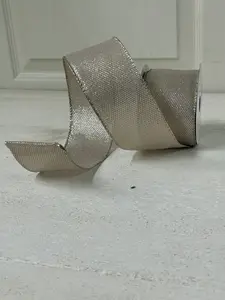 2.5 Inch By 10 Yard Champagne Metallic Ribbon