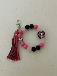 Pink Lightning Bolt Bling Wristlet