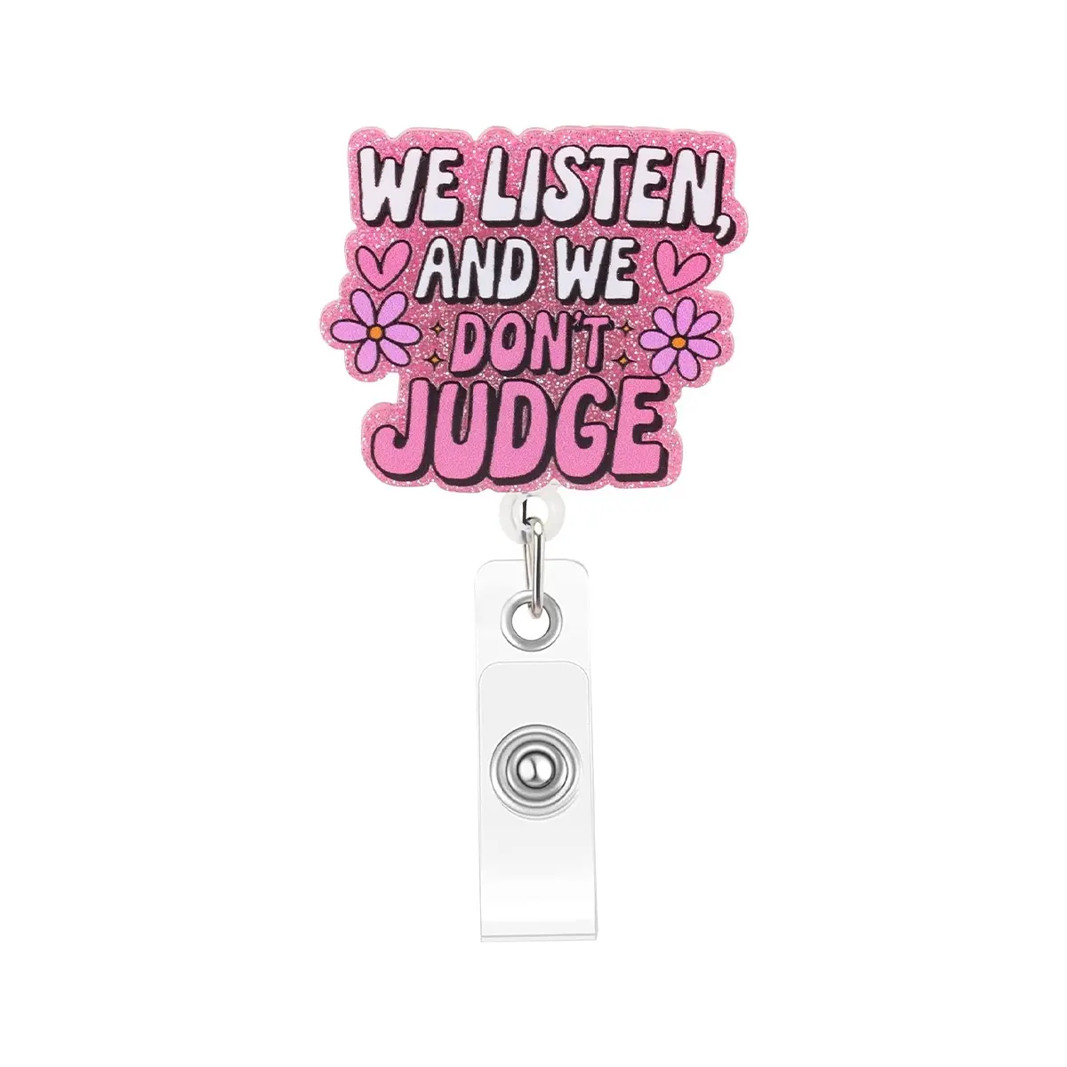 Cute Fun Badge Lanyard, Nurse ID Clip with Floral Design, Expandable Strap for Counselors, Nurses, Social Workers, Healthcare Providers, Nurse Badge Reel, Nursing Badge Reel, Medical Badge Reel, Badge Accessories