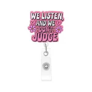 Cute Fun Badge Lanyard, Nurse ID Clip with Floral Design, Expandable Strap for Counselors, Nurses, Social Workers, Healthcare Providers, Nurse Badge Reel