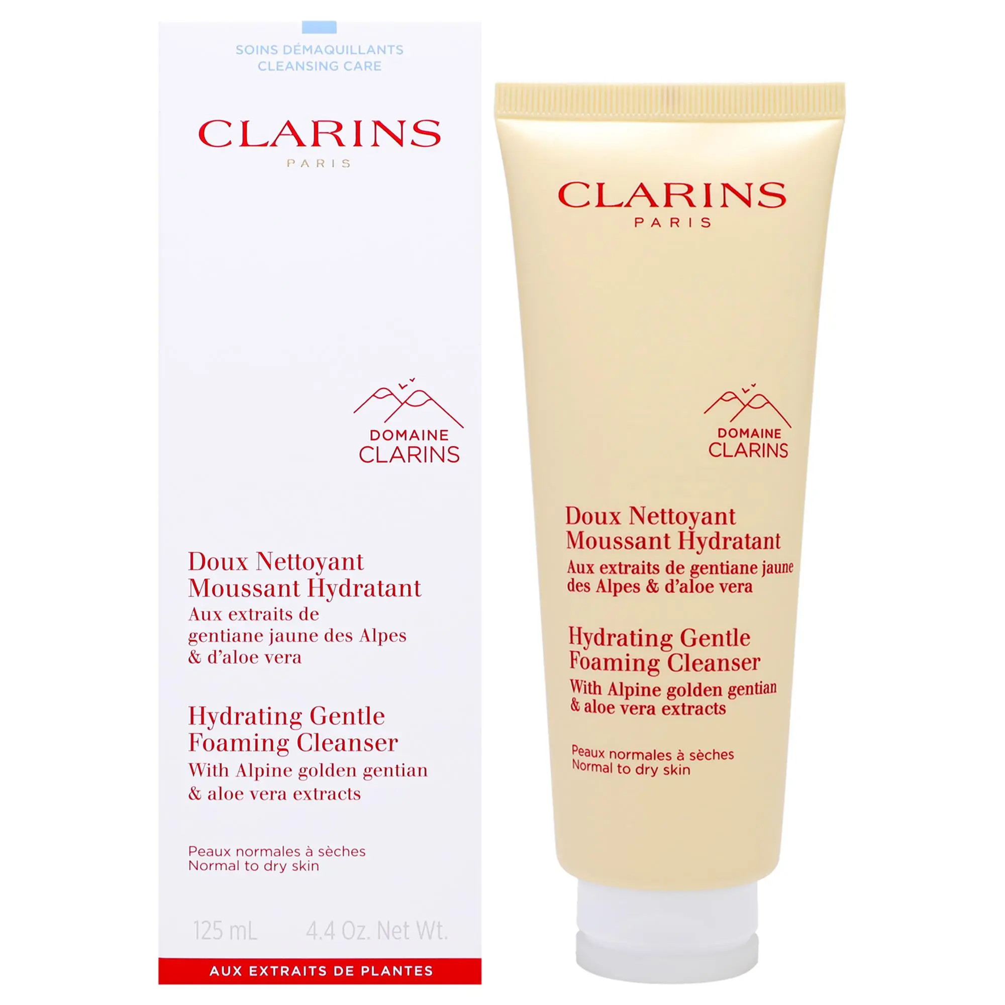Clarins Unisex Hydrating Gentle Foaming Facial Cleanser - Plant-Based, Golden Gentian Infused, 4.4 fl oz Cleansing Product