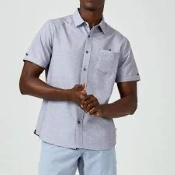 casablanca, 7Diamonds, short sleeve, grey, button up