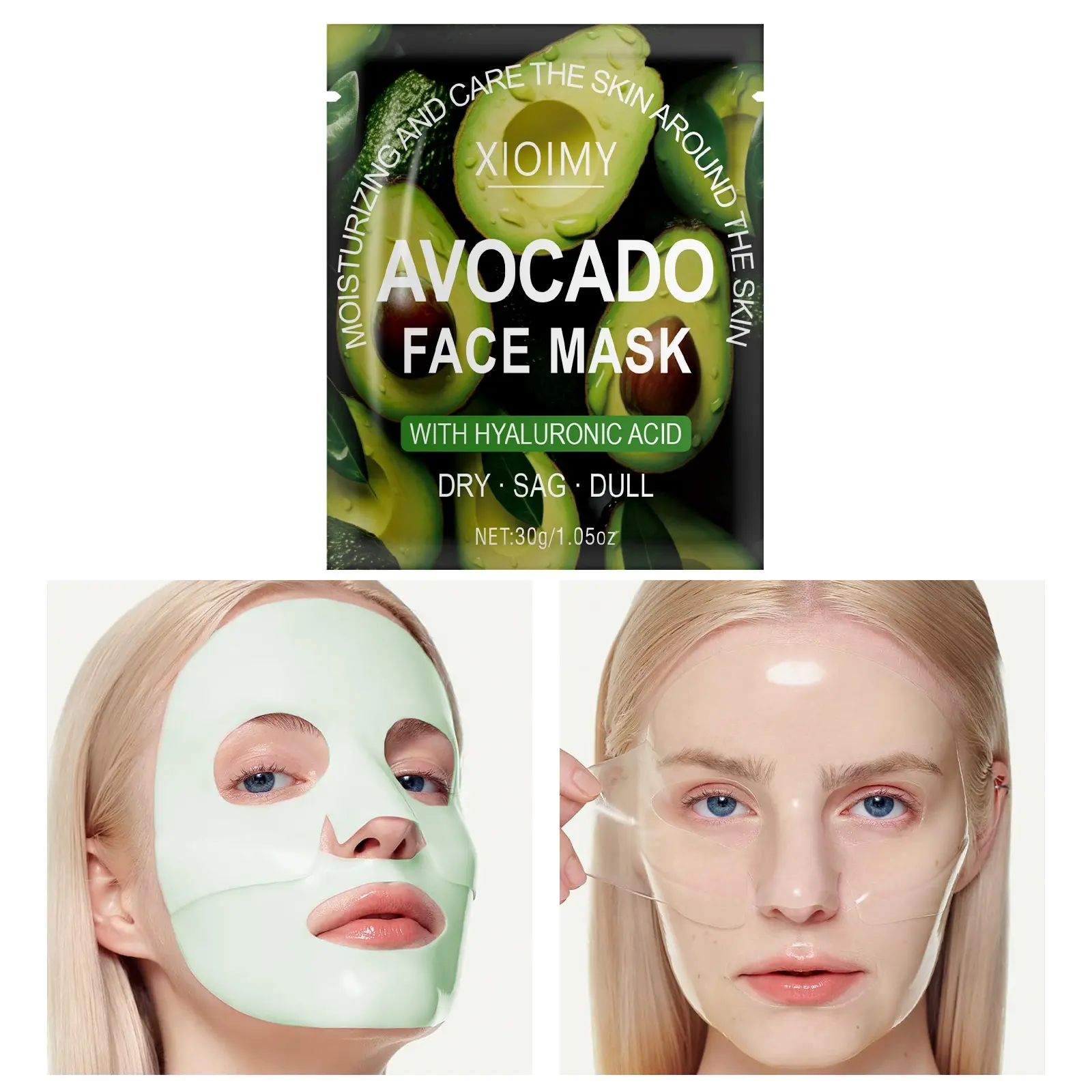 30g Avocado Collagen Deep Layer Mask, Strong Hydration, Instant Firming, Moisturizes and Smooths Skin, Suitable for All Skin Types