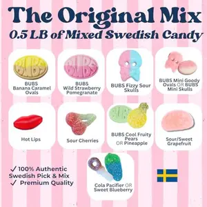 Swedish Candy Chef Mix - Bubs Swedish Candy - Variety Pack - Hand Packed in Sweden - .5LB