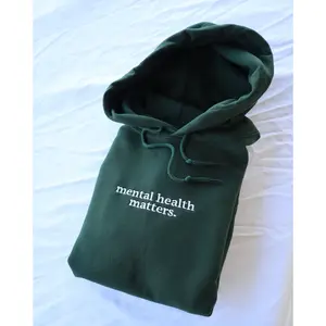 Embroidered Mental Health Matters Hoodie or Crew Neck, Long Sleeve, Classic fit, Unisex, Adult