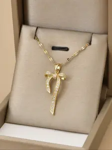 Minimalist Elegant Bowknot Design Pendant Necklace, Fashion Jewelry for Party, Daily Clothing Decor, Trendy All-match & Exquisite Jewelry for Birthday Gift