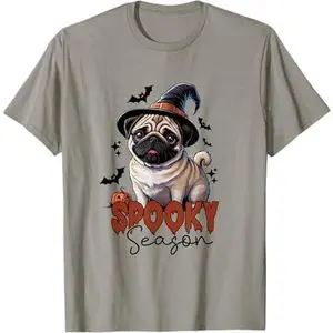 Funny Halloween spooky season cute Pug Costume matching tee T-Shirt