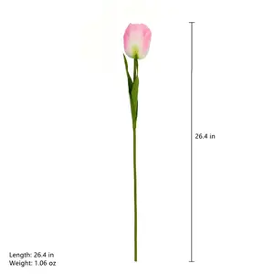 Aesthetic Artificial Large Tulip PU Flowers, 6 Pcs Mix & Match Faux Silk Floral Stems (3.5in Bloom Head, 26.4in) for Wedding DIY Bride, Cozy Room Decor, Restaurant Centerpiece
