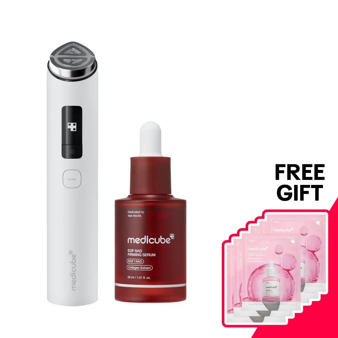 [NEW] [medicube Official] Pilates for Your Face SETㅣPink Booster Pro X2 + SerumㅣIntensive Delivery for Long-lasting Hydration, Skin Definition & Glow BoostingㅣVisible Glow-Boosting Facial Dual Mode DeviceㅣNAD+ or Kojic Acid or PDRN SerumㅣKorean Skincare