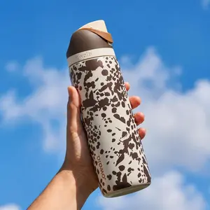 [Deal Summer] Owala Cowgirl Core Cow Print FreeSip Water Bottle 24oz Western Collection Aesthetic Leak Proof Bottle, Summer Collection Water Bottle