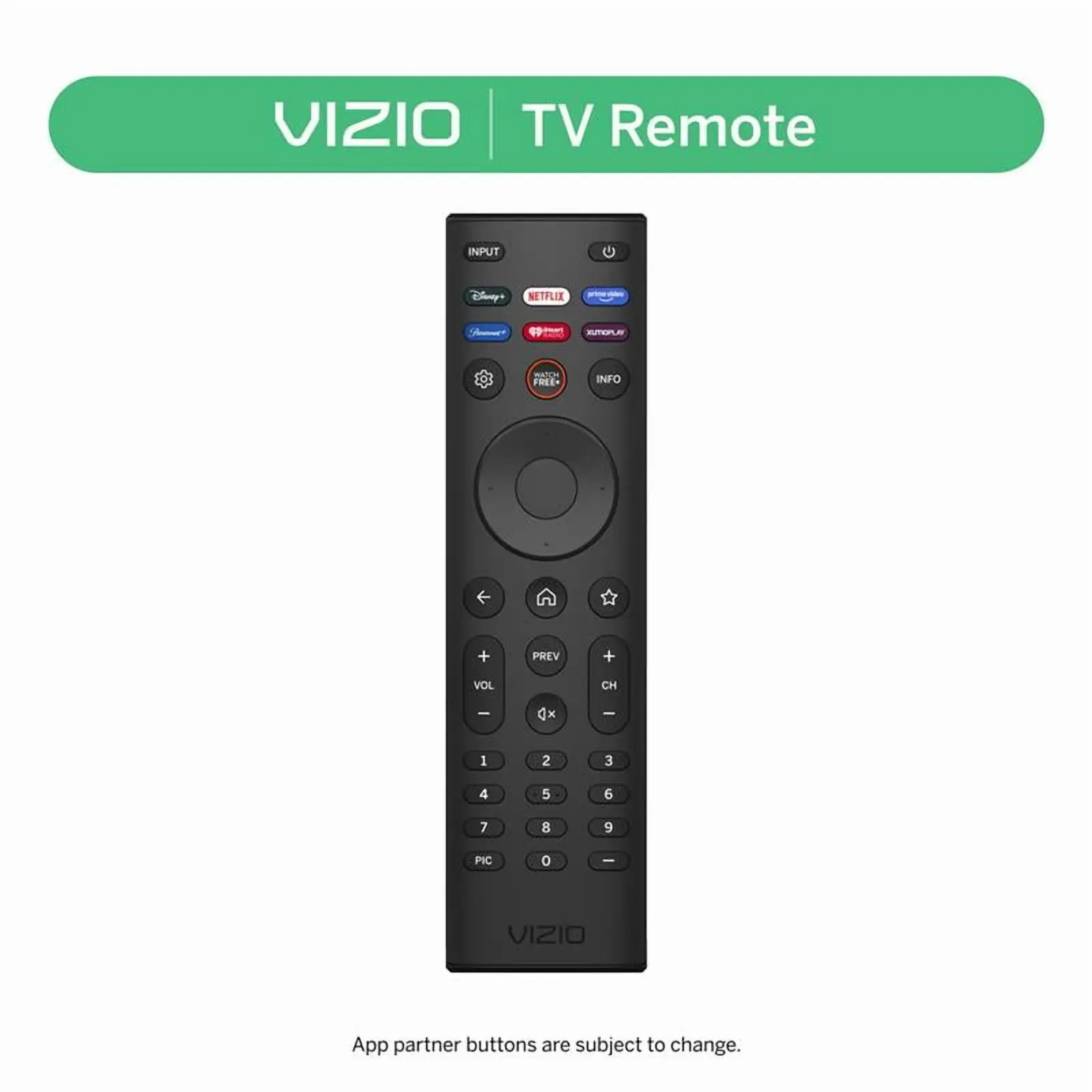 VIZIO TV Remote (Universal) - XRT140 Screen Remote Control Button VIZIO TV Remote (Universal) - XRT140 Screen Remote Control Button