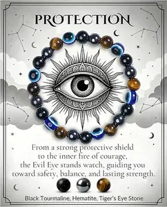 September Laurel  Protection Bracelet, Strength Crystal Healing Bracelet 8MM - Spiritual Stretch Beaded Jewelry for Women Men Gift