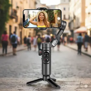 Professional Vlogging Kit: 3-Axis Gimbal Stabilizer with Face Tracking, Multi-Mode Live Streaming & Foldable Tripod. Perfect for Outdoor Travel Shots, Content Creation & Daily Recording.