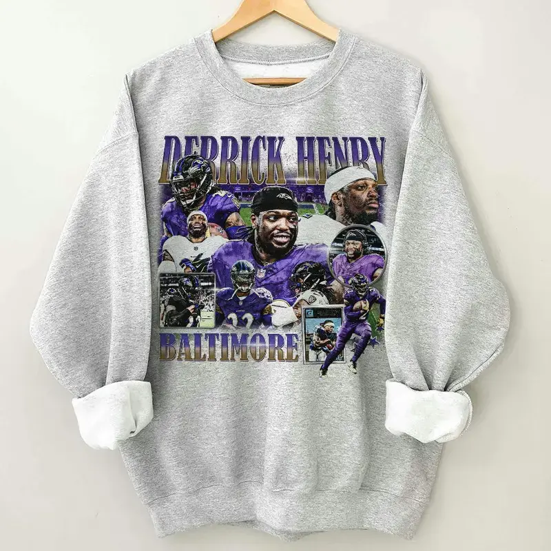 Derrick Henry Sweatshirt, Football American Graphic Vintage, Football 90s Inspired Gift Fan Unisex Sweatshirt