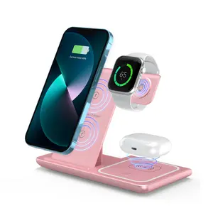 All-in-One Foldable Wireless Charging Station for iPhone, Apple Watch & AirPods – Fast Charging, Space-Saving Design for Home & Travel