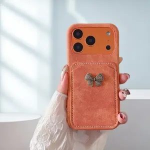 The three-dimensional glittering diamond butterfly is suitable for 17/16/15/14 inch denim phone cases. #   precise fit # mobile cover #   hard shell design # scratch-resistant shell # fashionable phone case # protege tui phone phone cases