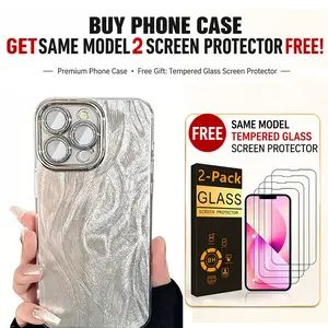 (Includes 2 Free Screen Protectors) Bling Bling Glitter Magnetic Phone Case For iPhone 17 Air 17 16 15 14 13 12 11 Pro Max 15 14 16 Plus Luxury Protector Hard Cover Cellphone Protective