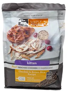 Simply Nourish Kitten Chicken and Brown Rice Dry Cat Food, 7 Pound Bag