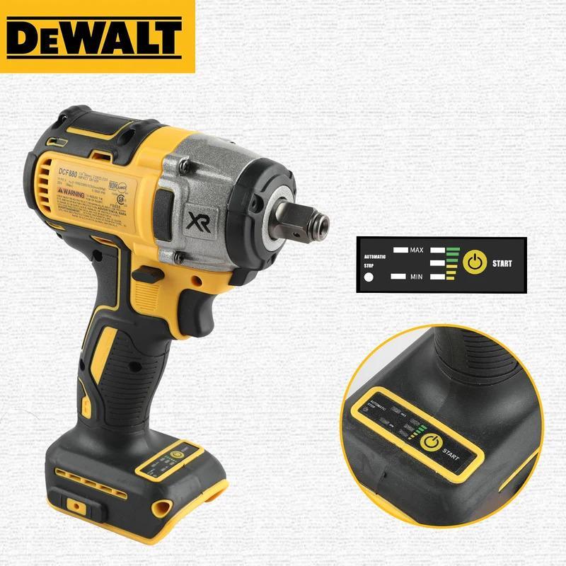Dewalt DCF880 20V Max XR Brushless Cordless Impact Wrench 205N·m Torque 3250RPM High-Speed Portable Tool for Tire Repair Tasks
