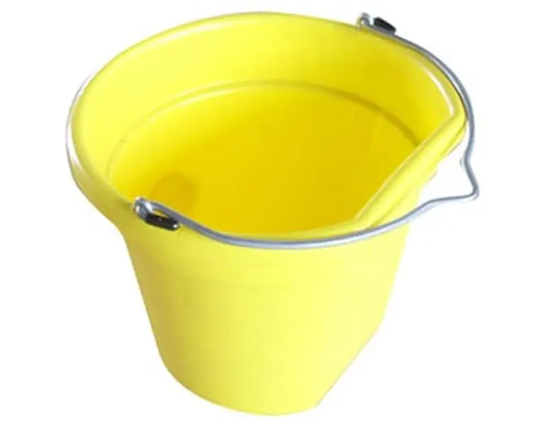 212 MAIN MR20QP-FSB-YEL Plastic Bucket, 20 Qt Yellow Flat Bucket for Home Supplies, Home Care Use, Plastic Buckets