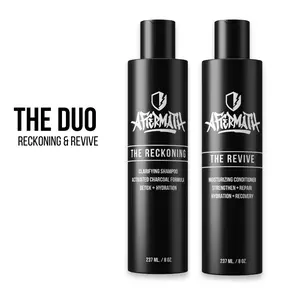 Aftermath The Duo Reckoning Shampoo & Revive Conditioner | Activated Charcoal & Keratin | Deep Clean Hydrates Soothes Scalp Boosts Volume | Non-Toxic Formula | Made in Arizona