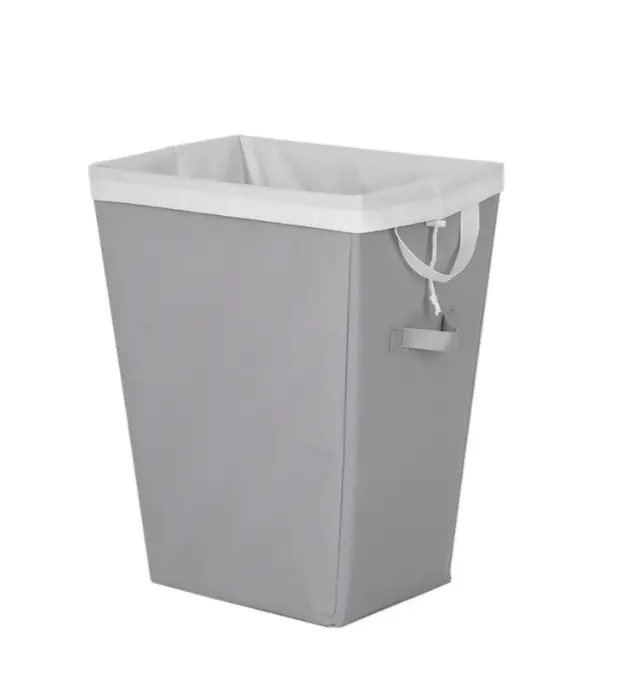 Rectangular Polyester Laundry Basket Hamper Sortor with Removable Liner , Gray Rectangular Polyester Laundry Basket Hamper Sortor with Removable Liner , Gray