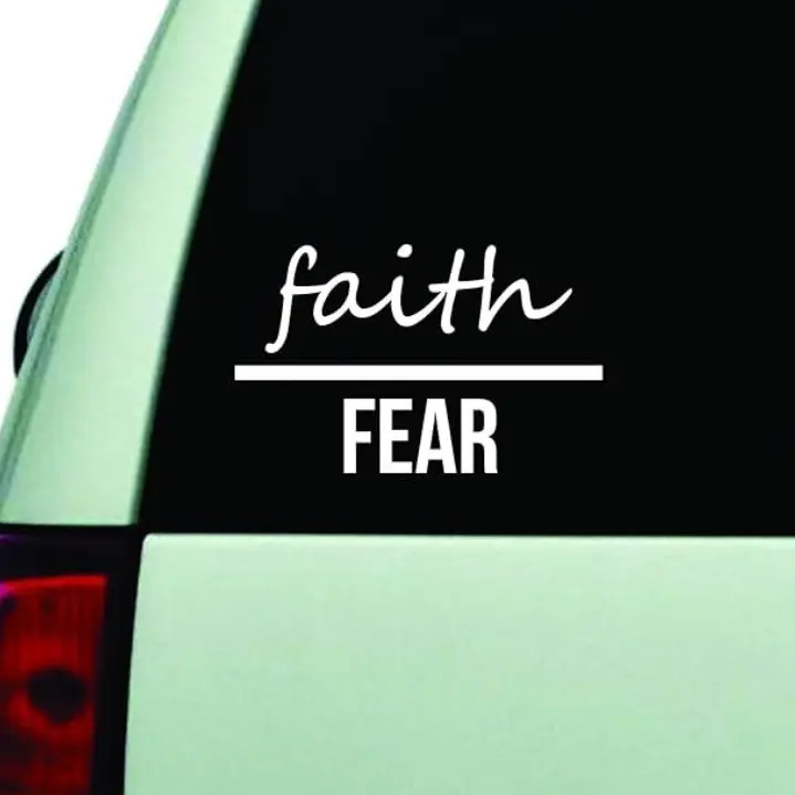Faith Over Fear Car Decal Truck Bumper Sticker Window Windshield Vinyl Jdm Men Girls God Blessed Religious v1