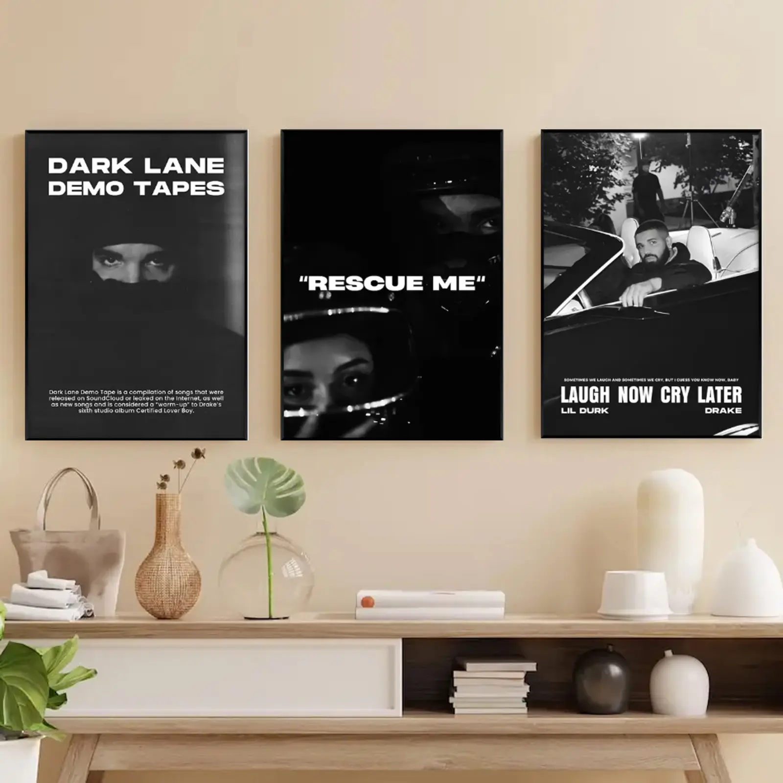 Set of 3 Dra-kke Rap Classics Album Cover Poster Premium Wall Art Poster Unframed HD Print Home Office Decor Unique Trendy Gift