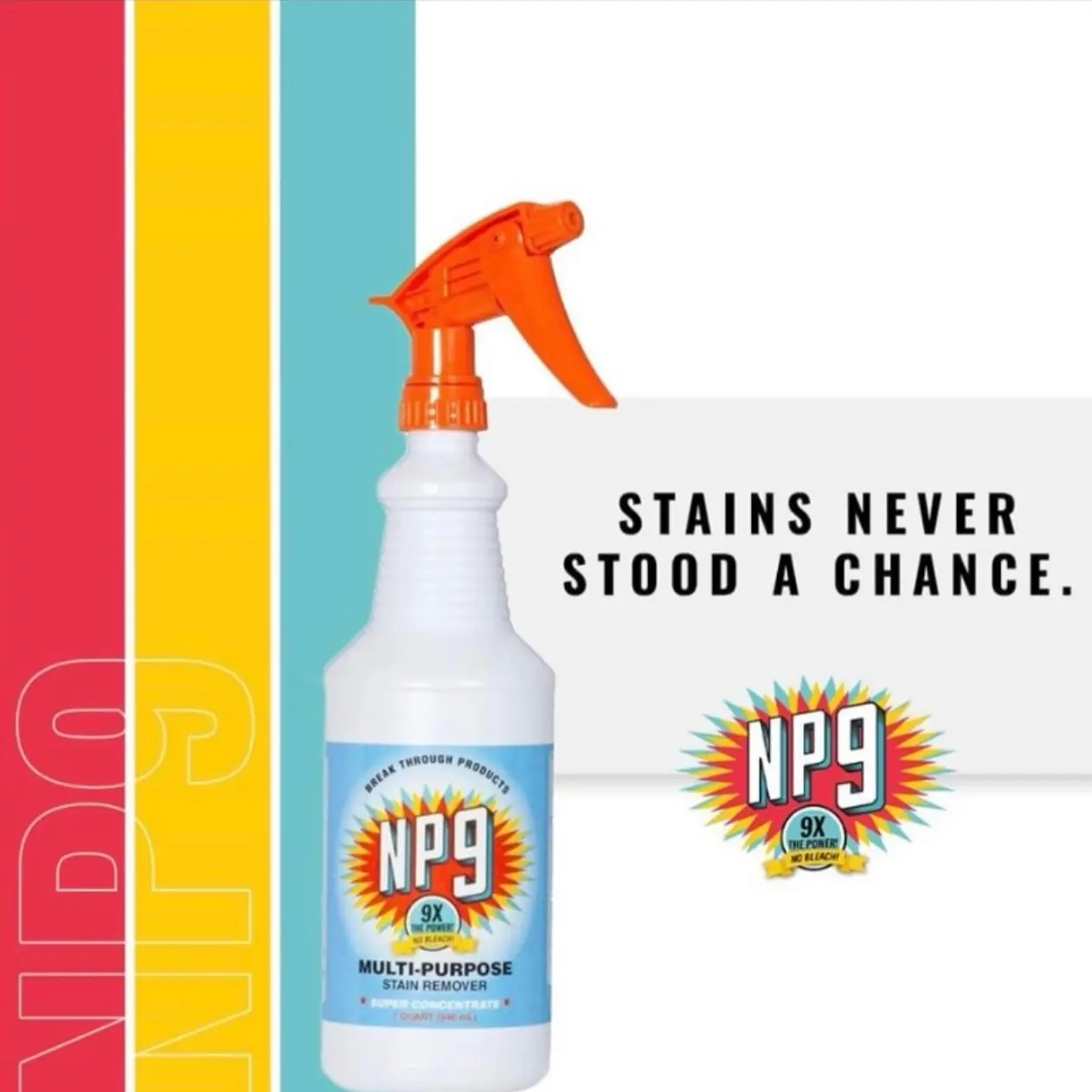 NP9 Stainremover - Effective Cleaning Tool for Laundry, Carpet Cleaning, Degreasing, Household Use, Upholstery & Pet Stains