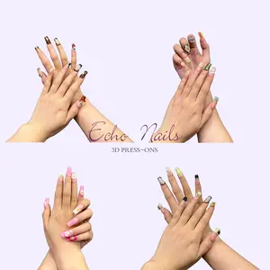 Nails - 10Piece Set of Handmade Press-On Nails | Cute Acrylic Nails, High-Quality and Reusable