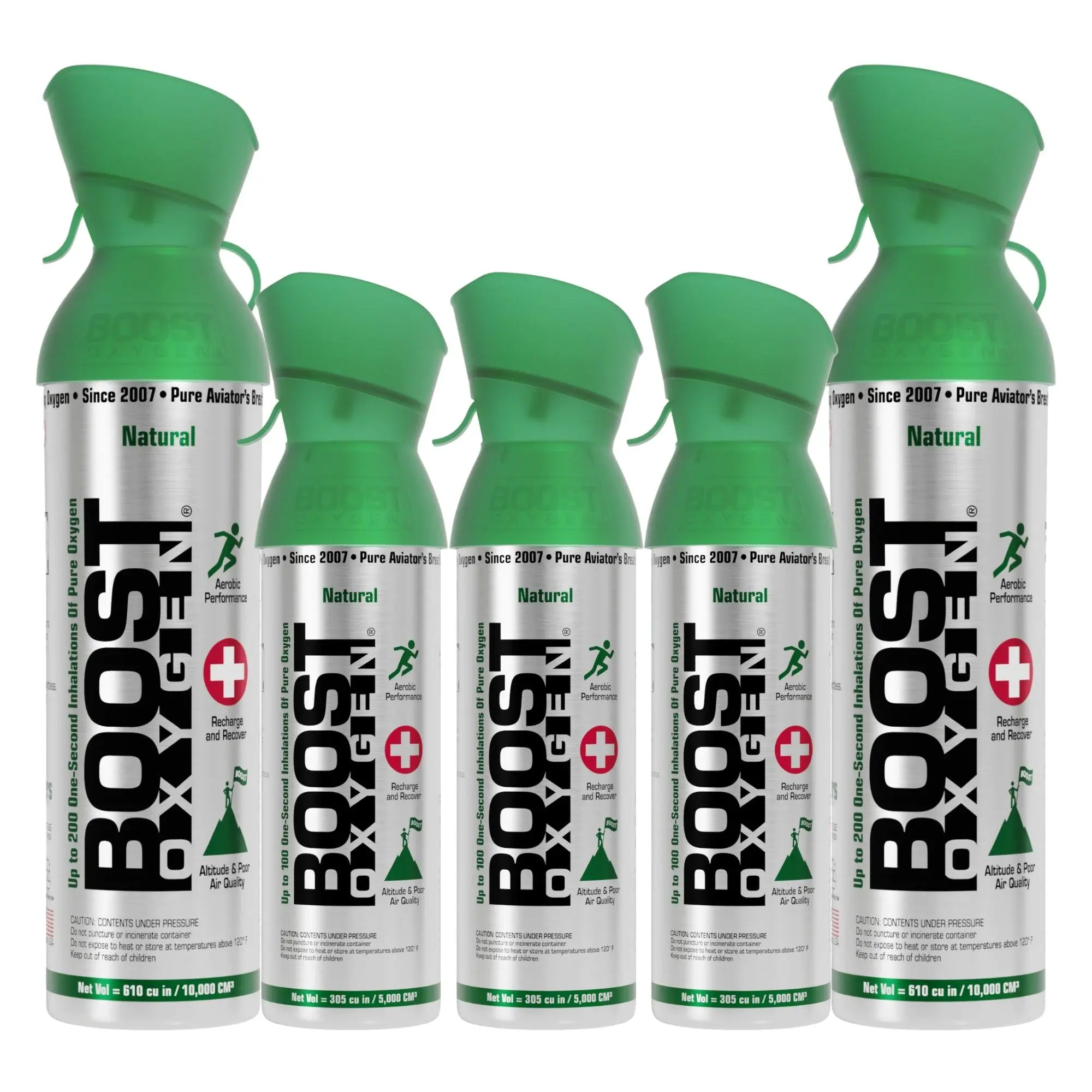 Boost Oxygen 10L Canned Oxygen (2 Pack) & 5L Canned Oxygen (3 Pack), Flavorless Boost Oxygen 10L Canned Oxygen (2 Pack) & 5L Canned Oxygen (3 Pack), Flavorless