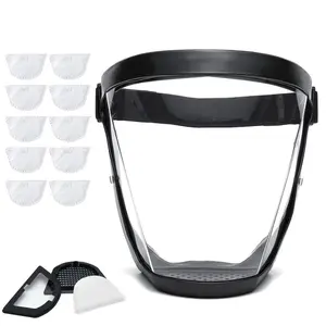 Full Face Super Protective Mask Anti-Fog Shield Safety Transparent Head Cover US with Easy Remove Filter Feature