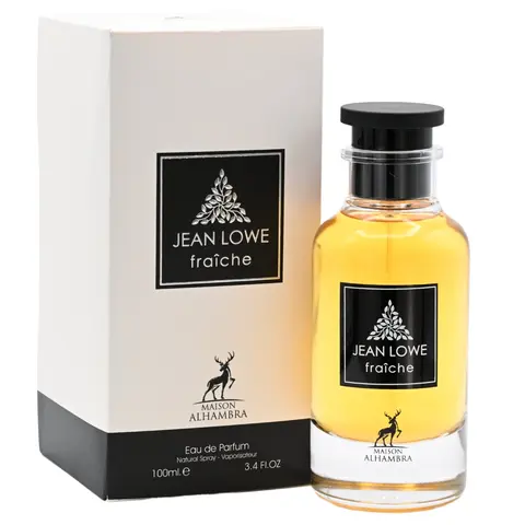 Maison & Co. Jean Lowe Fraiche Men's Eau de Parfum (3.4 fl oz, 3 to 3.9 fl oz range) - EDP Perfume Fragrance, Elegant, Alluring, Long-Lasting, Woody Aroma with Cedarwood & Woody Patchouli, Warm Amber, Ginger, Floral-Aromatic Lift, New Boxed