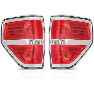 OEDRO Tail Light Assembly Compatible with 2009-2014 Ford F150 F-150, Red Clear Lens Replacement Taillights - Driver and Passenger Side