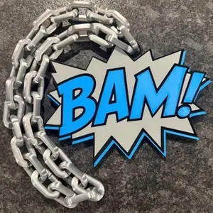 Comic Book Style Hype Chain with BAM! Design - Chain Included for Unique Accessory