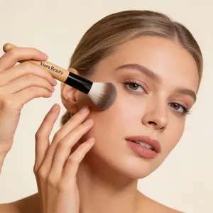 Large Face Makeup Brush for Powder, Blush & Bronzer, Soft Synthetic Bristles, Fluffy Blending Brush