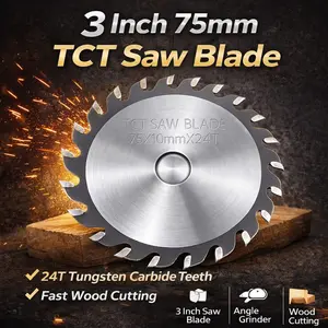 3 Inch TCT Saw Blade for Angle Grinder – 75mm 24T Carbide Wood Cutting Disc