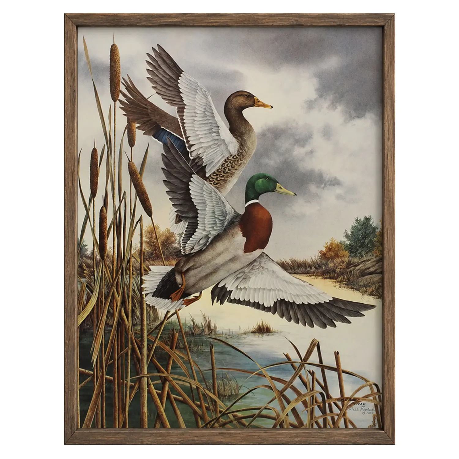 Vintage Mallard Duck Hunting Poster, Rustic Wetland Wildlife Wall Art, Decor for Cabin, Lodge or Man Cave, Gift for Father’s Day, Birthday or Hunting Season