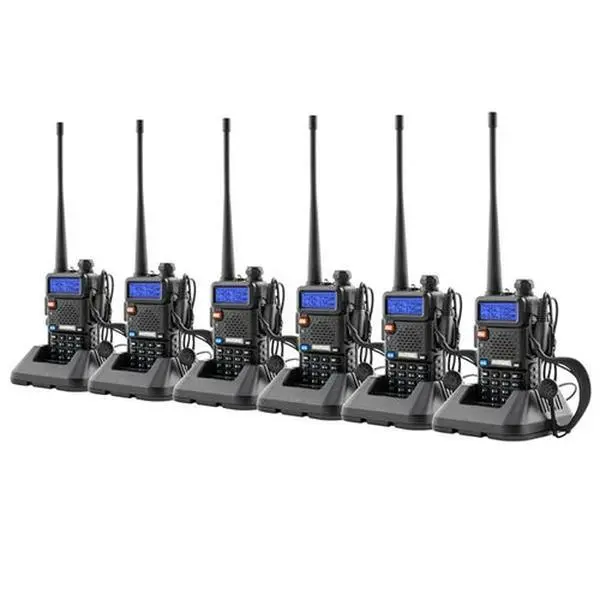 BAOFENG Dual Band Walkie Talkie Set of 6 — 136-174MHz / 400-520MHz Two-Way Radio