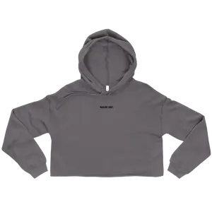 Embroidered VALID ASF Storm Grey Crop Hoodie