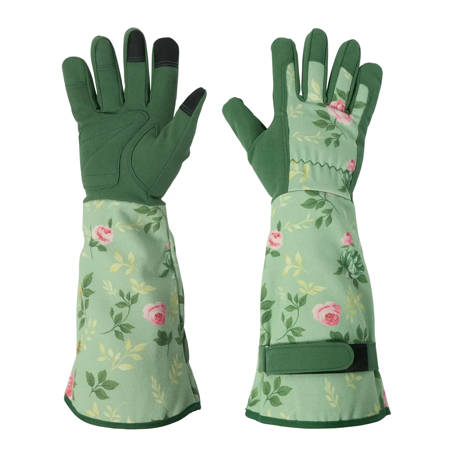 Bamworld Women's Thorn-Resistant Protective Gardening Gloves, Long Durable Pair with Touchscreen Fingertips, Wrist Strap, Breathable Design for Yd Work & Outdoor Tasks